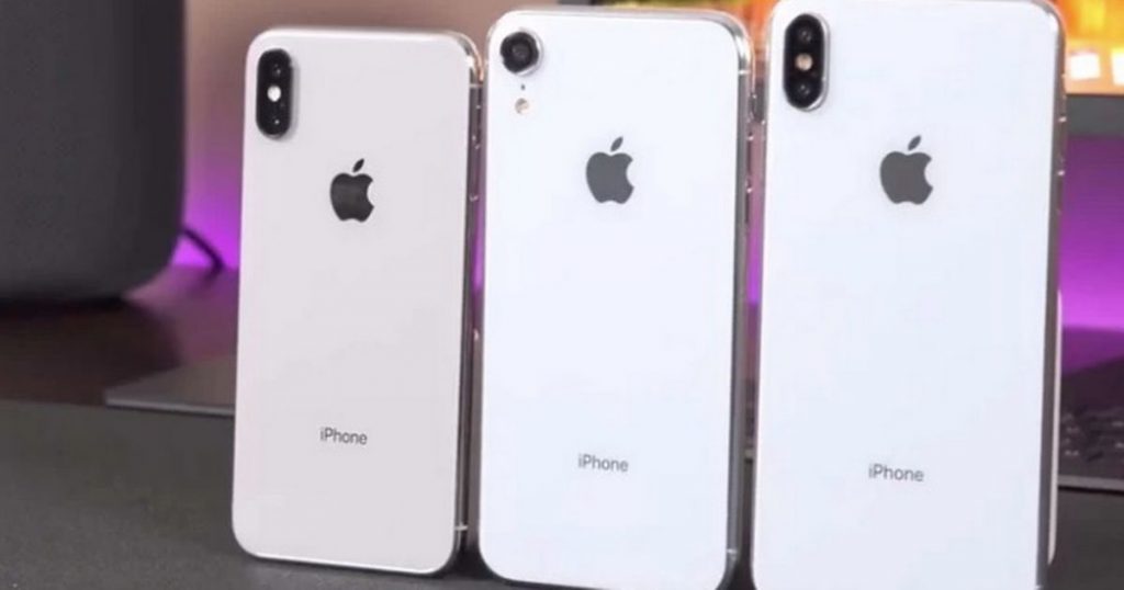 Comparativo de iPhones en donde aparece el nuevo iPhone X Plus en color blanco
